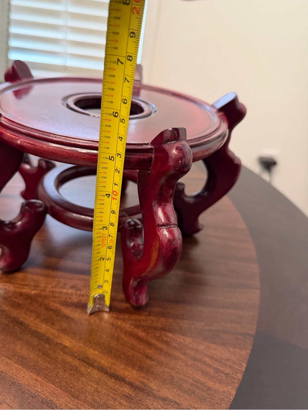 Unbranded Deep Burgundy Wooden Vase Stand